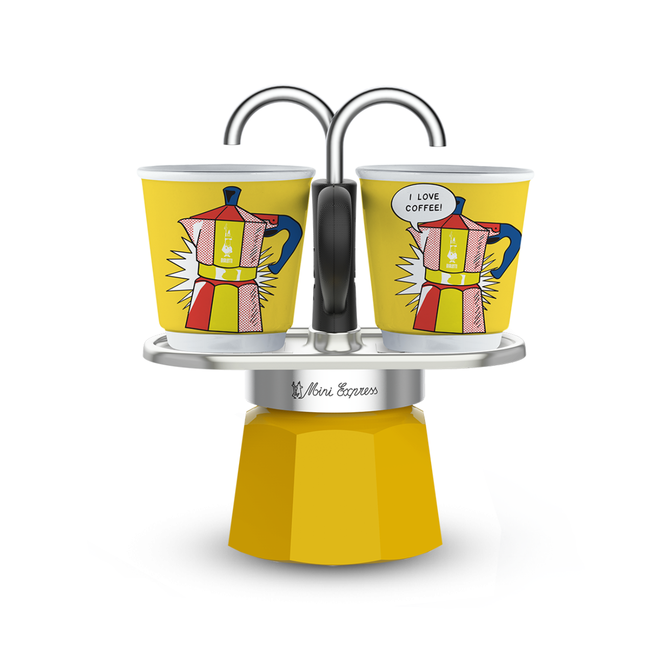 Bialetti Set Mini Express R Lichtenstein + 2 Šoljice