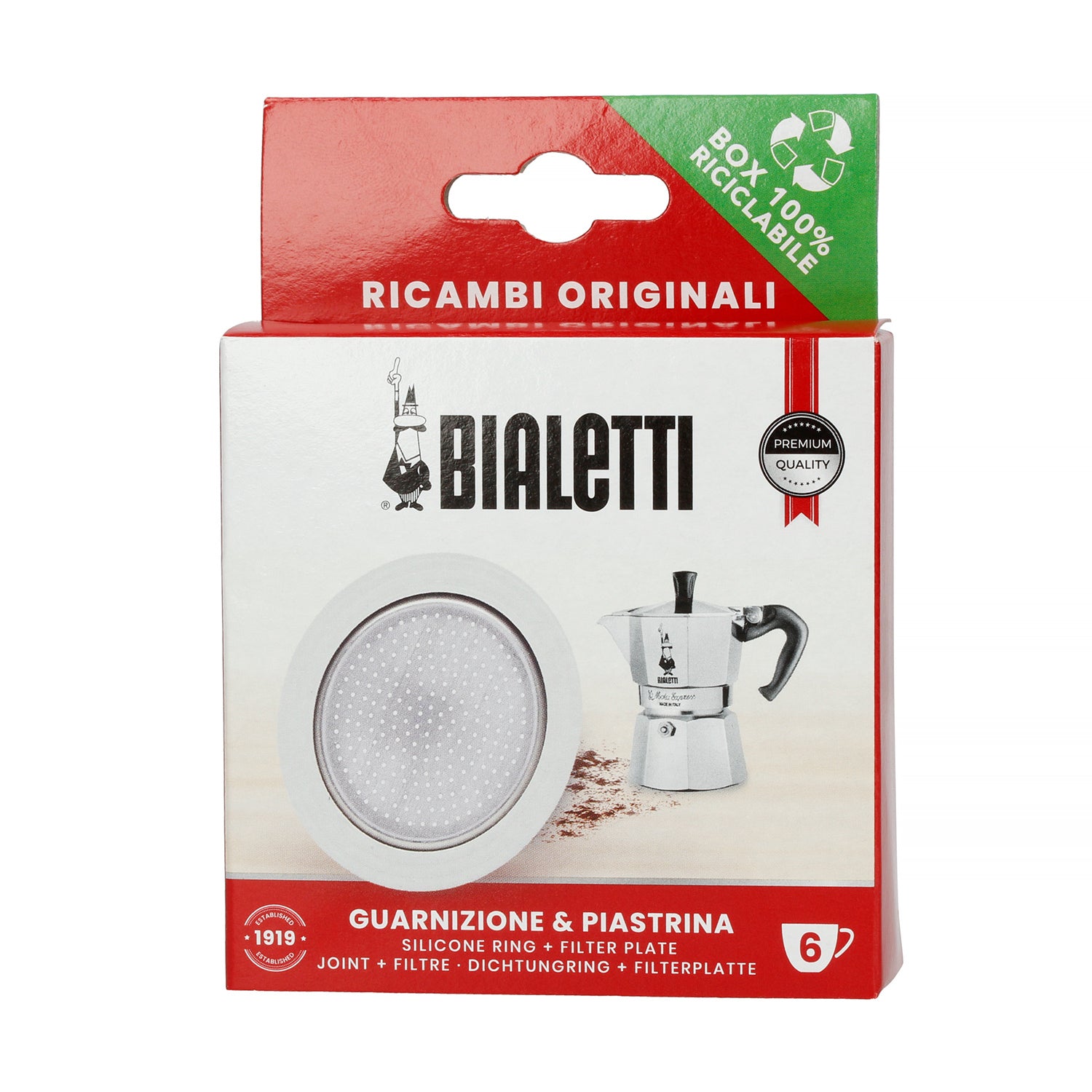 Bialetti rezervni deo Set 1 gumene zaptivke i 1 filter sito za 6 šolj.